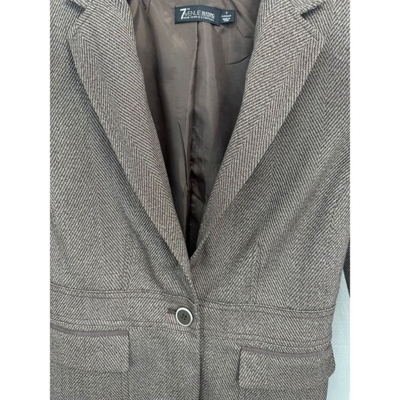 New York & Company 7th Avenue Single Breasted Charcoal Brow Jacket Blazer Size 0 - Picture 3 of 6